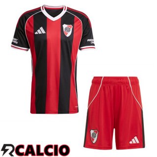 Seconda Maglia River Plate Bambino Rosso Nero 2025/2026