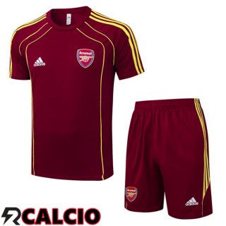Insieme T Shirt Allenamento Arsenal + Pantaloncini Rosso 2025/2026