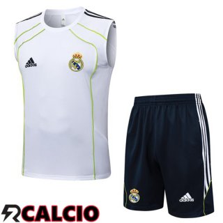 Canotta Allenamento Real Madrid + Pantaloncini Bianco 2025/2026