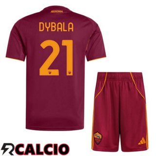 Prima Maglia AS Roma (DYBALA 21) Bambino Rosso 2025/2026
