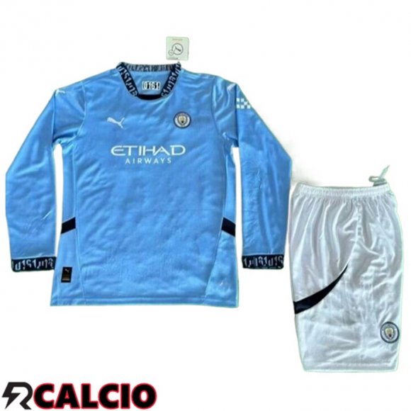 Prima Maglia Manchester City Bambino Manica Lunga 2024/2025