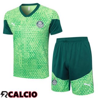 Insieme T Shirt Allenamento Palmeiras + Pantaloncini Verde 2024/2025
