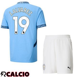 Prima Maglia Manchester City (Julián Álvarez 19) Bambino Blu 2024/2025