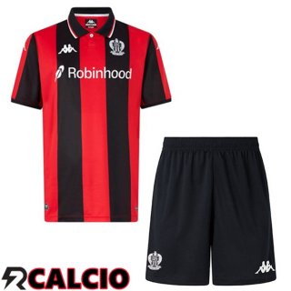Prima Maglia OGC Nice Bambino Rosso Nero 2025/2026