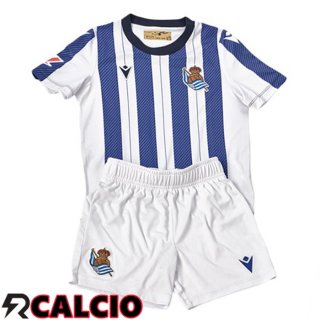 Prima Maglia Real Sociedad Bambino Blu Bianco 2025/2026