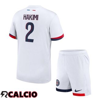 Seconda Maglia Paris PSG (Hakimi 2) Bambino Bianco 2024/2025