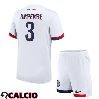 Seconda Maglia Paris PSG (Kimpembe 3) Bambino Bianco 2024/2025