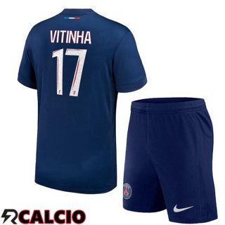 Prima Maglia Paris PSG (Vitinha 17) Bambino Blu Reale 2024/2025
