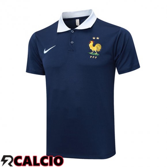 Maglia Polo Francia Blu Reale 2024/2025