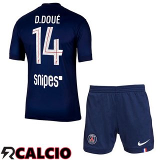 Prima Maglia Paris PSG (D. Doué 14) Bambino Blu Reale 2025/2026