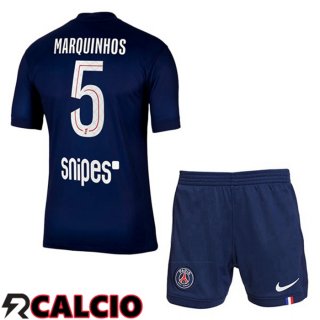 Prima Maglia Paris PSG (Marquinhos 5) Bambino Blu Reale 2025/2026