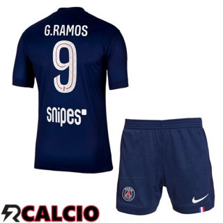 Prima Maglia Paris PSG (G. Ramos 9) Bambino Blu Reale 2025/2026