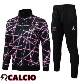 Insieme Tuta Calcio - Giacca Jordan Paris PSG Nero Rosa 2025/2026
