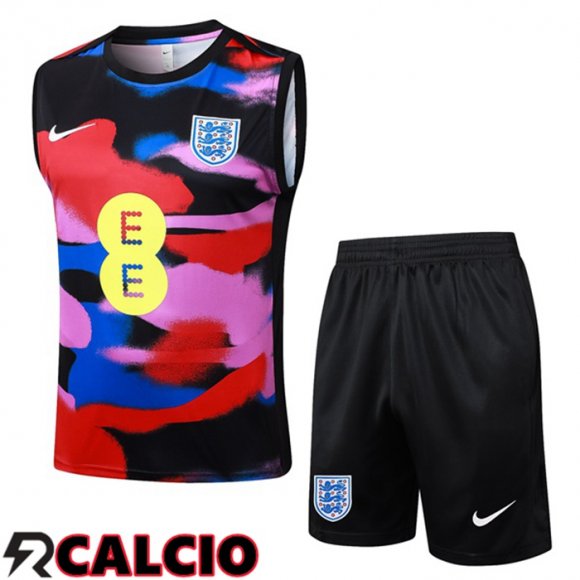Canotta Allenamento Inghilterra + Pantaloncini Rosso Nero Blu 2025/2026
