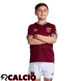 Prima Maglia West Ham United Bambino Rosso 2025/2026