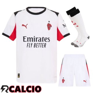 Insieme Seconda Maglia AC Milan (Pantaloncini + Calzini) 2025 2026