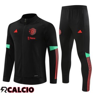 Insieme Tuta Calcio - Giacca Manchester United Nero 2023/2024