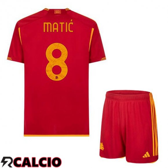Prima Maglia AS Roma (MATIĆ 8) Bambino Rosso 2023/2024