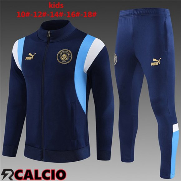 Insieme Tuta Calcio - Giacca Manchester City Bambino Blu Reale 2023/2024