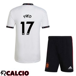Seconda Maglia Manchester United (FRED 17) Bambino Bianco 2022/2023
