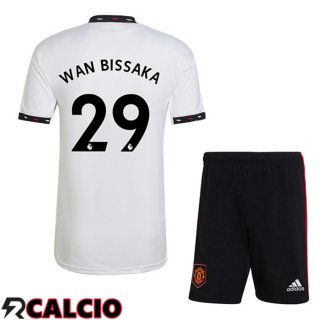 Seconda Maglia Manchester United (WAN-BISSAKA 29) Bambino Bianco 2022/2023
