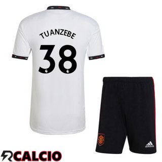 Seconda Maglia Manchester United (TUANZEBE 38) Bambino Bianco 2022/2023