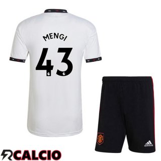Seconda Maglia Manchester United (MENGI 43) Bambino Bianco 2022/2023