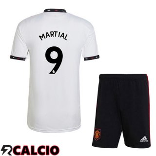 Seconda Maglia Manchester United (MARTIAL 9) Bambino Bianco 2022/2023