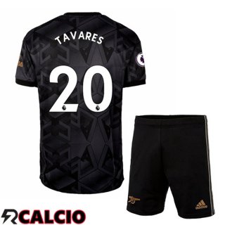 Seconda Maglia Arsenal (TAVARES 20) Bambino Nero 2022/2023
