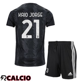 Seconda Maglia Juventus (KAIO JORGE 21) Bambino Nero 2022/2023