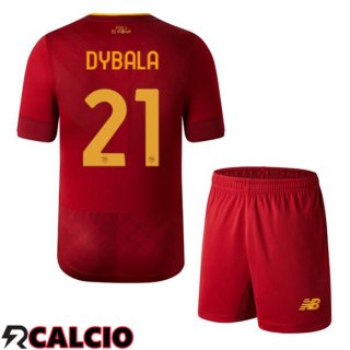 Prima Maglia AS Roma (DYBALA 21) Bambino Rosso 2022/2023