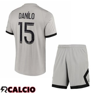 Seconda Maglia Paris PSG (Danilo 15) Bambino Grigio 2022/2023