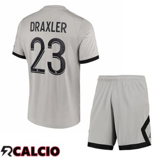 Seconda Maglia Paris PSG (Draxler 23) Bambino Grigio 2022/2023