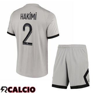 Seconda Maglia Paris PSG (Hakimi 2) Bambino Grigio 2022/2023