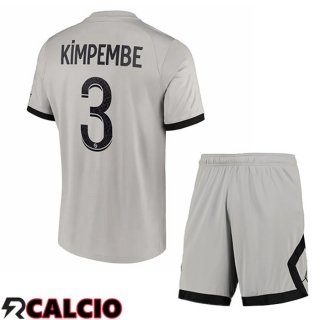 Seconda Maglia Paris PSG (Kimpembe 3) Bambino Grigio 2022/2023