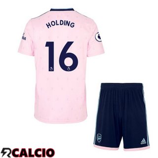 Seconda Maglie Calcio Arsenal (HOLDING 16) Bambino Rosa 2022/2023
