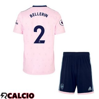 Seconda Maglie Calcio Arsenal (BELLERIN 2) Bambino Rosa 2022/2023