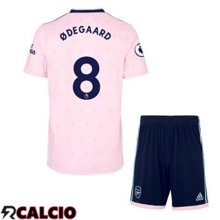 Seconda Maglie Calcio Arsenal (ØDEGAARD 8) Bambino Rosa 2022/2023