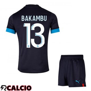 Seconda Maglie Calcio Marsiglia OM (BAKAMBU 13) Bambino Nero 2022/2023