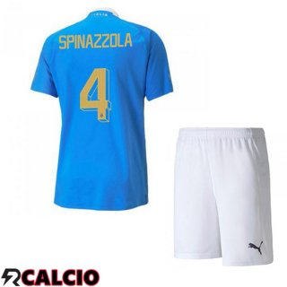 Prima Maglie Calcio Italia（Spinazzola 4）Bambino Blu 2022/2023