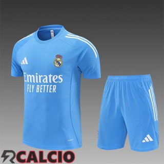 Insieme T Shirt Allenamento Real Madrid Bambino Azzurro 2025/2026