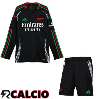 Seconda Maglia Arsenal Bambino Manica Lunga Nero 2024/2025
