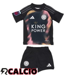 Seconda Maglia Leicester City Bambino Nero 2024/2025
