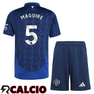 Seconda Maglia Manchester United (Maguire 5) Bambino Blu 2024/2025