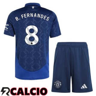 Seconda Maglia Manchester United (B.Fernandes 8) Bambino Blu 2024/2025