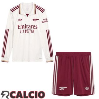 Terza Maglie Calcio Arsenal Bambino Manica Lunga Bianco 2025/2026