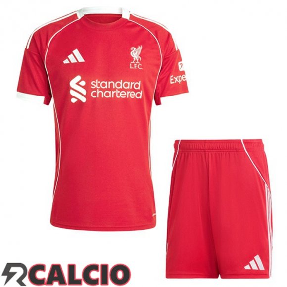 Prima Maglie Calcio FC Liverpool Bambino Rosso 2025/2026