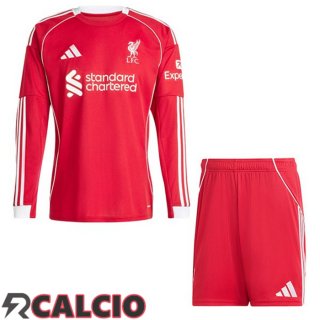 Prima Maglia FC Liverpool Bambino Manica Lunga Rosso 2025/2026