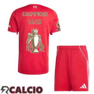 Prima Maglia FC Liverpool Bambino Champions Edizione Speciale Rosso 2025/2026