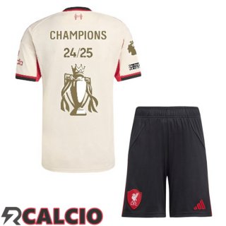Seconda Maglia FC Liverpool Bambino Champions Edizione Speciale Giallo 2025/2026